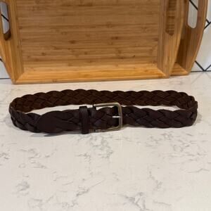 Vintage Aeropostale leather braided belt size s/m neutral unisex dark brown